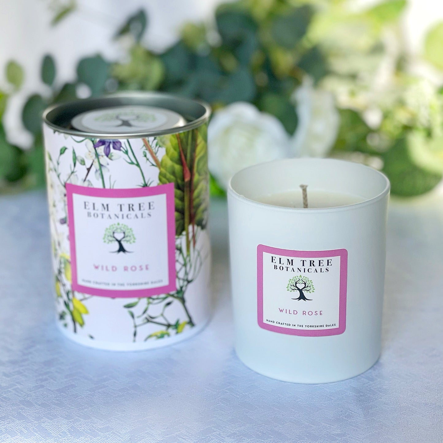 Wild Rose Medium Candle with tin